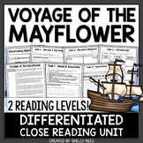 Mayflower Voyage Close Reading Passage & Worksheets