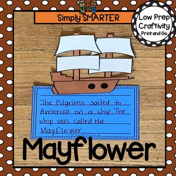 Preview of Mayflower Writing Cut and Paste Craftivity