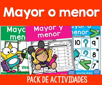 Preview of Mayor o menor- numeración- actividades- matemática- Spanish Resources