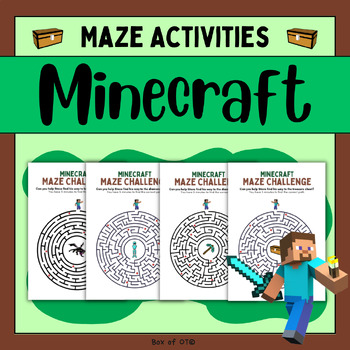 Preview of Maze Activities: Minecraft Theme - early finisher, no prep, silent work