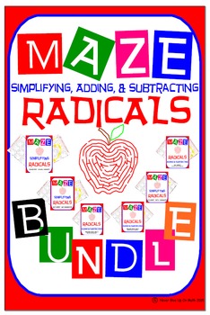 Preview of Maze - BUNDLE Radicals - Simplifying, Adding, & Subtracting Radicals