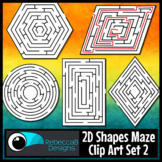 2D Shapes Maze Clip Art Set 2