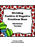 Dividing Positive & Negative Fractions MAZE - Christmas Ma