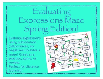 Preview of Maze: Evaluating Expressions (Spring Edition)