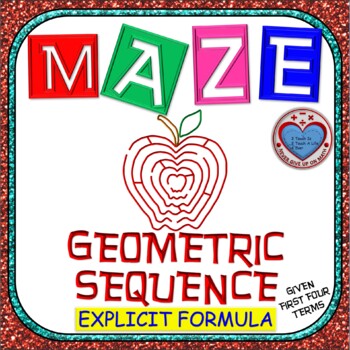 Preview of Maze - Explicit Formula of Geometric Sequence given first terms