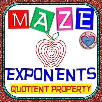 Preview of Maze - Exponents - Quotient Property
