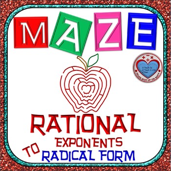 Preview of Maze - Expressing Rational Exponents in Radical Form