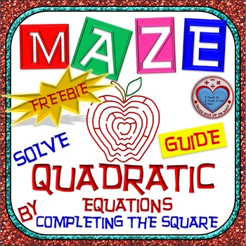 Preview of Maze - FREEBIE Guide to My store Completing the Square Mazes