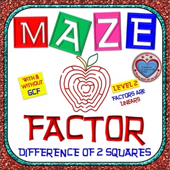 Preview of Maze - Factor Difference of Two Squares With & Without GCF - Level 2