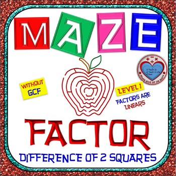 Preview of Maze - Factor Difference of Two Squares WITHOUT GCF - Level 1