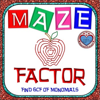 Preview of Maze - Find the GCF of Monomials