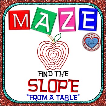 Preview of Maze - Find the SLOPE from a table of values