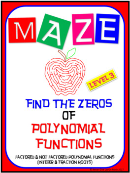 Preview of Maze - Find the Zeros of a Polynomial Functions (Level 3)