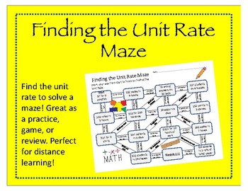 Preview of Maze: Finding the Unit Rate