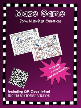 Maze Game Multistep Equations by BOOM Feeny | Teachers Pay Teachers