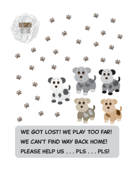 Preview of Maze Game SET - Cute Little Dog with marking Find Home