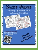 Maze Game- Solving Equations with Unknown Variables