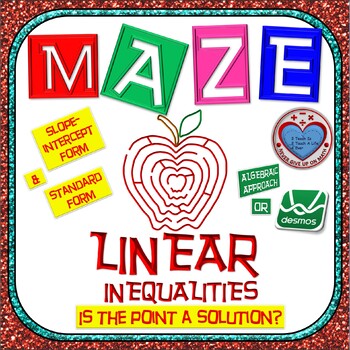 Preview of Maze - Linear Inequality: Is the Point a Solution? (Algebraic Approach or ...)