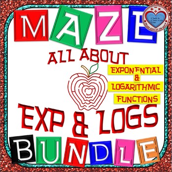 Preview of Maze MEGA BUNDLE Exponential Growth and Decay & Logarithmic Functions