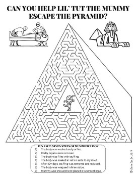 Preview of Maze Mummy Puzzle Worksheet