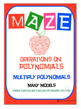 Preview of Maze - Operations on Polynomials-Multiply Poly (Monomial, Binomial, & Trinomial)