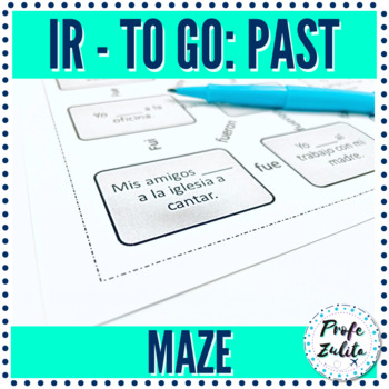 Preview of Maze | Past Tense practice of Ir to go in Spanish | PDF