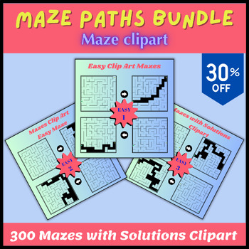 Preview of Maze Paths Bundle/ Growth Mindset Puzzle/ Mazes Clip Art/ commercial use OK
