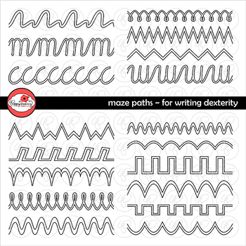 Preview of Maze Paths for Writing Dexterity Clipart by Poppydreamz