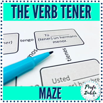 Preview of Maze | Practice with the verb Tener | PDF