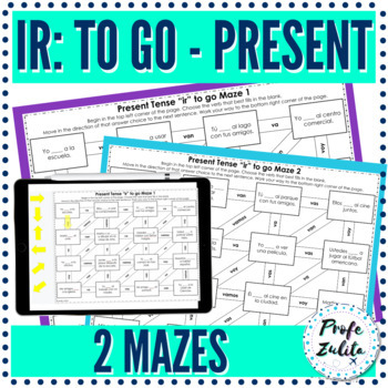 Preview of Maze | Present Tense Spanish Ir to go Conjugation Practice | Digital Laberinto