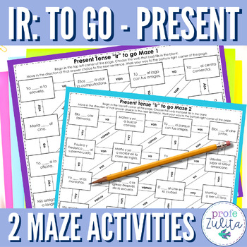 Preview of Maze | Present Tense Spanish Ir to go conjugation practice | PDF