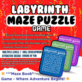 Preview of Maze Puzzle Books for Kids - Mazes For Kids Ages 4-8 - Workbook for Games