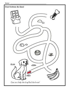 Printable Mazes - Print your Maze Dog Find Bone puzzle