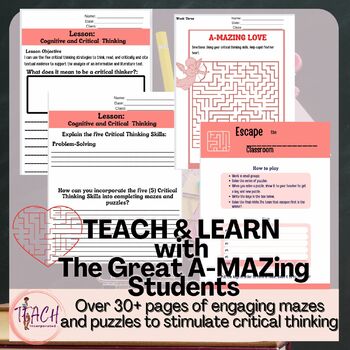 Preview of Maze Puzzles Critical Thinking Activities- Printable
