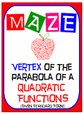 Maze - Quadratic Functions - Find the Vertex (Given the St