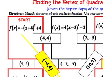 finding the vertex of a quadratic function