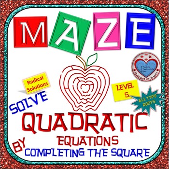 Preview of Maze - Solve Quadratic Equation by Completing the Square Level 5