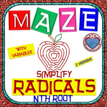 Preview of Maze - Radicals - Simplifying nth root (with variables) - 2 Mazes
