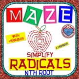 Maze - Radicals - Simplifying nth root (with variables) - 2 Mazes