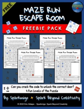 Preview of Maze Run Escape Room Logic Puzzle Game Challenge Activities Freebie Pack No Prep