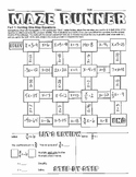 Maze Runner: Solving One & Two Step Equations Worksheet (Review)