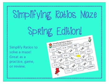 Preview of Maze: Simplifying Ratios (Spring Edition)