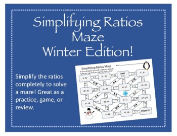 Preview of Maze: Simplifying Ratios (Winter Edition)