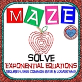 Maze - Solve Exponential Equations (use Common Base & Log)