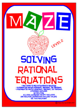 Preview of Maze - Solve Rational Equations (Level 2)