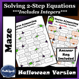 Solving 2-step Equations MAZE (with integers) - Halloween 