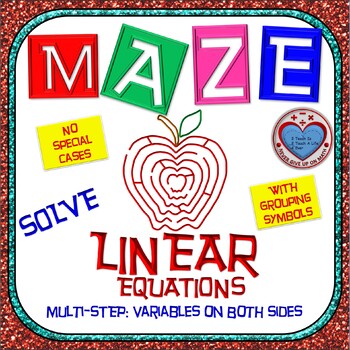 Preview of Maze -Solving Multi Step Linear Equations: Variables on Both Sides & PARENTHESIS