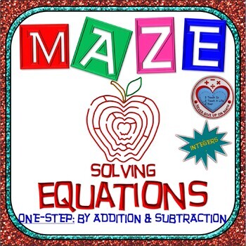 Preview of Maze - Solving One Step Equations Using Addition & Subtraction (Integers)