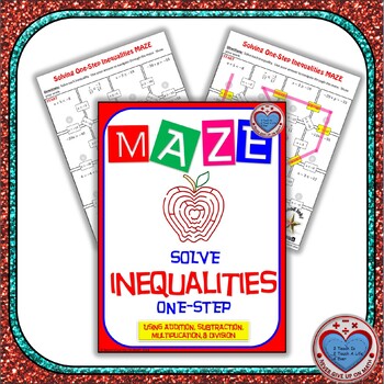 Maze Solving One Step Inequalities By Never Give Up On Math Tpt