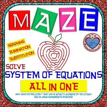 Preview of Maze - System of Equations - Solve by Graphing, Substitution, or Elimination